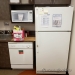 White GE Fridge with Top Load Freezer